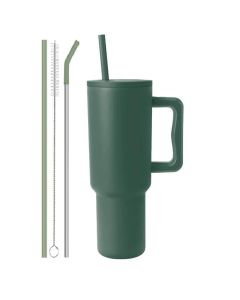 Tumbler with lid and Straw 1200ML Cup Stainless Steel Vacuum Insulated Tumbler for Water, Iced Tea or Coffee 1.2L Office Gym Travelling Forest
