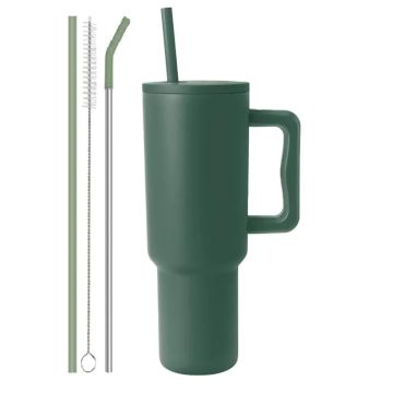 Tumbler with lid and Straw 1200ML Cup Stainless Steel Vacuum Insulated Tumbler for Water, Iced Tea or Coffee 1.2L Office Gym Travelling Forest