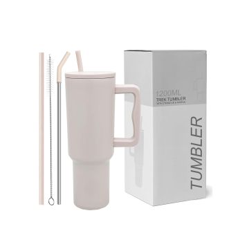 Tumbler with lid and Straw 1200ML Cup Stainless Steel Vacuum Insulated Tumbler for Water, Iced Tea or Coffee 1.2L Office Gym Travelling Purple Lavender Mist